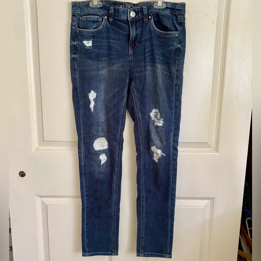 WHBM Distressed Girlfriend Jeans